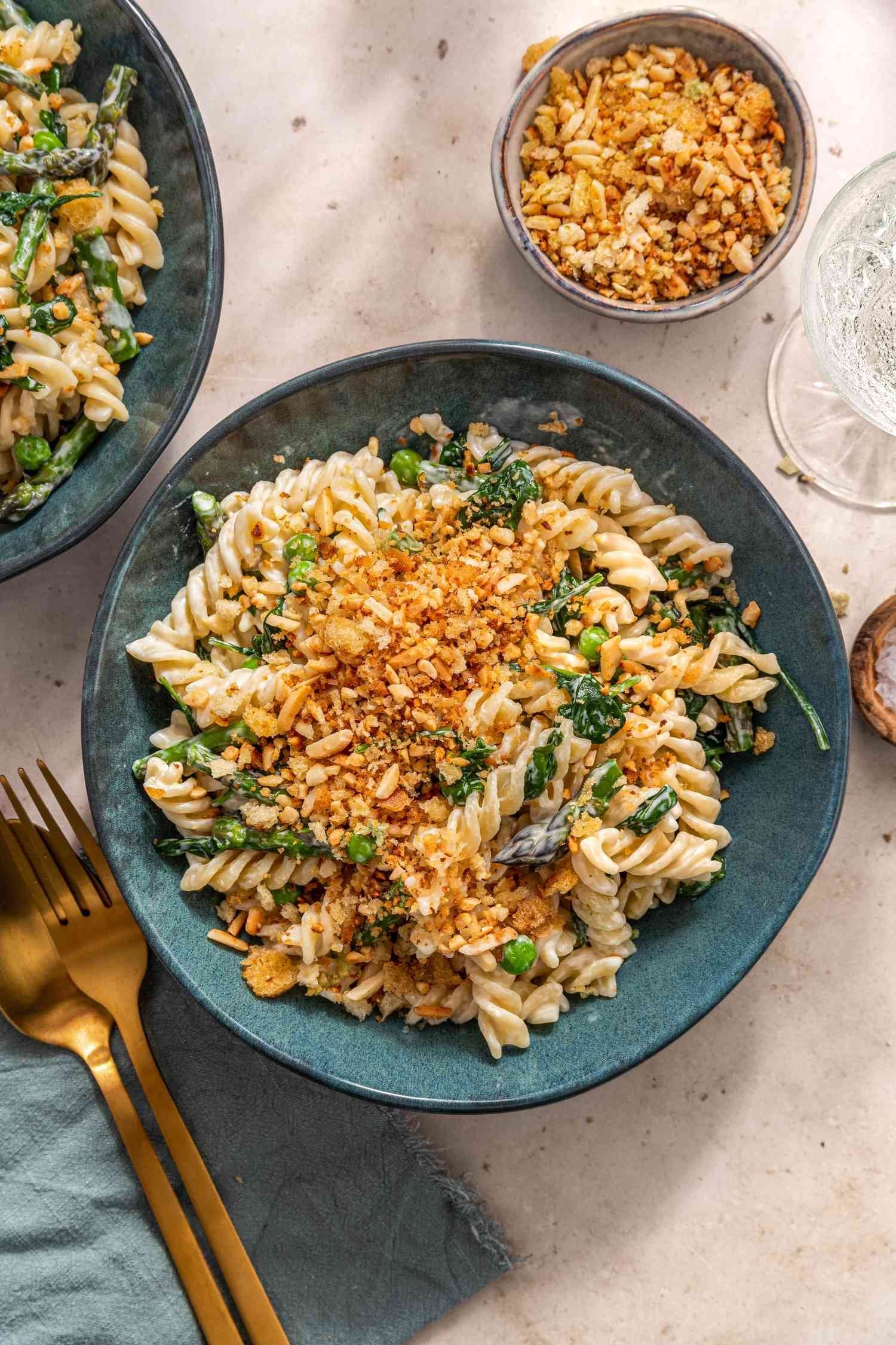 Fusilli with Spring Vegetables and Breadcrumbs Recipe